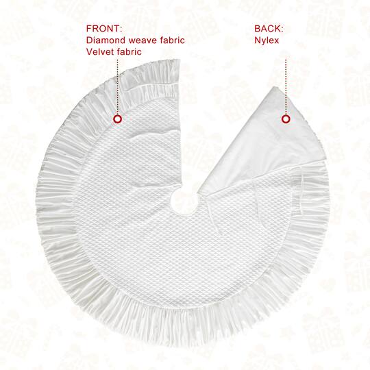 Glitzhome® Deluxe Velvet Ruffled Christmas Tree Skirt